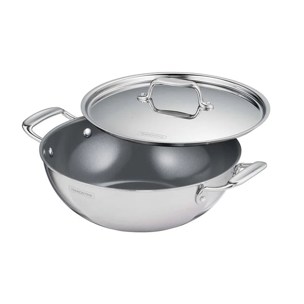 Fusao EX+ Triply Ceramic 26cm Kadai with SS Lid