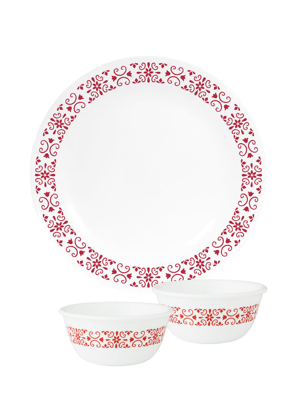 CORELLE 26cm Dinner Plate Red Trellis 110