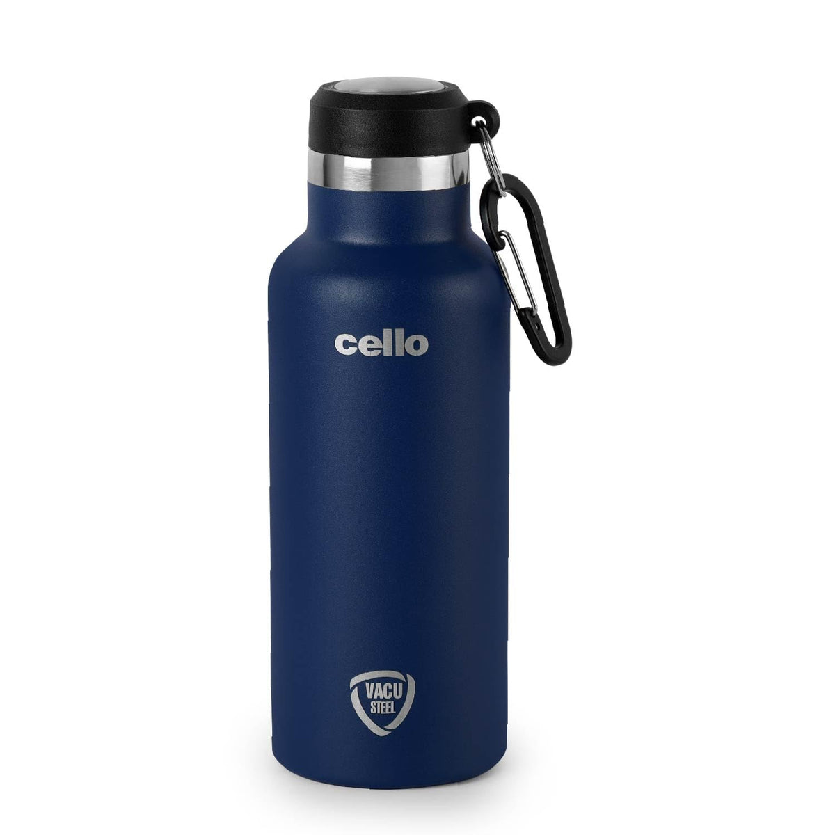 Cello Duro Hector Thermosteel Water Bottle 550 ml, Black | ISI Certified Stainless Steel, Double Walled Vacuum Insulated Flask | 24 Hrs Hot & Cold Thermos Water Bottle For Office, Gym, Travel, Gifting