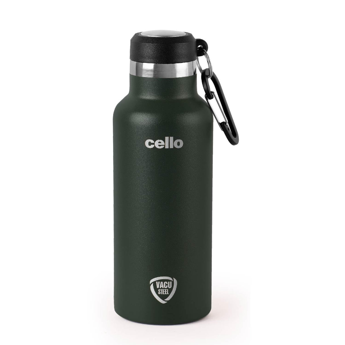 Cello Duro Hector Thermosteel Water Bottle 550 ml, Black | ISI Certified Stainless Steel, Double Walled Vacuum Insulated Flask | 24 Hrs Hot & Cold Thermos Water Bottle For Office, Gym, Travel, Gifting