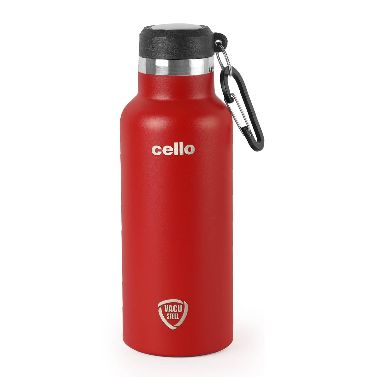 Cello Duro Hector Thermosteel Water Bottle 550 ml, Black | ISI Certified Stainless Steel, Double Walled Vacuum Insulated Flask | 24 Hrs Hot & Cold Thermos Water Bottle For Office, Gym, Travel, Gifting