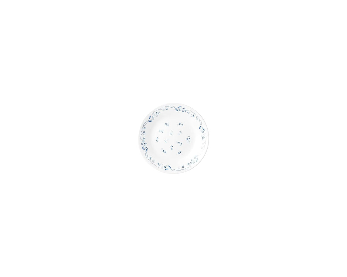 CORELLE Provincial Blue Glass Small Plate 17 cm, Lightweight & Durable, Made of Vitrelle Glass, Microwave & Dishwasher Safe, Elegant Crockery for Dining & Gifting - Set of 6