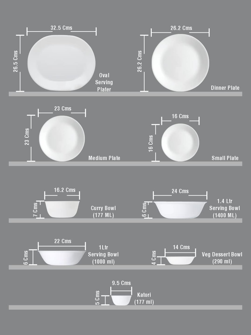 CORELLE Provincial Blue Glass Small Plate 17 cm, Lightweight & Durable, Made of Vitrelle Glass, Microwave & Dishwasher Safe, Elegant Crockery for Dining & Gifting - Set of 6