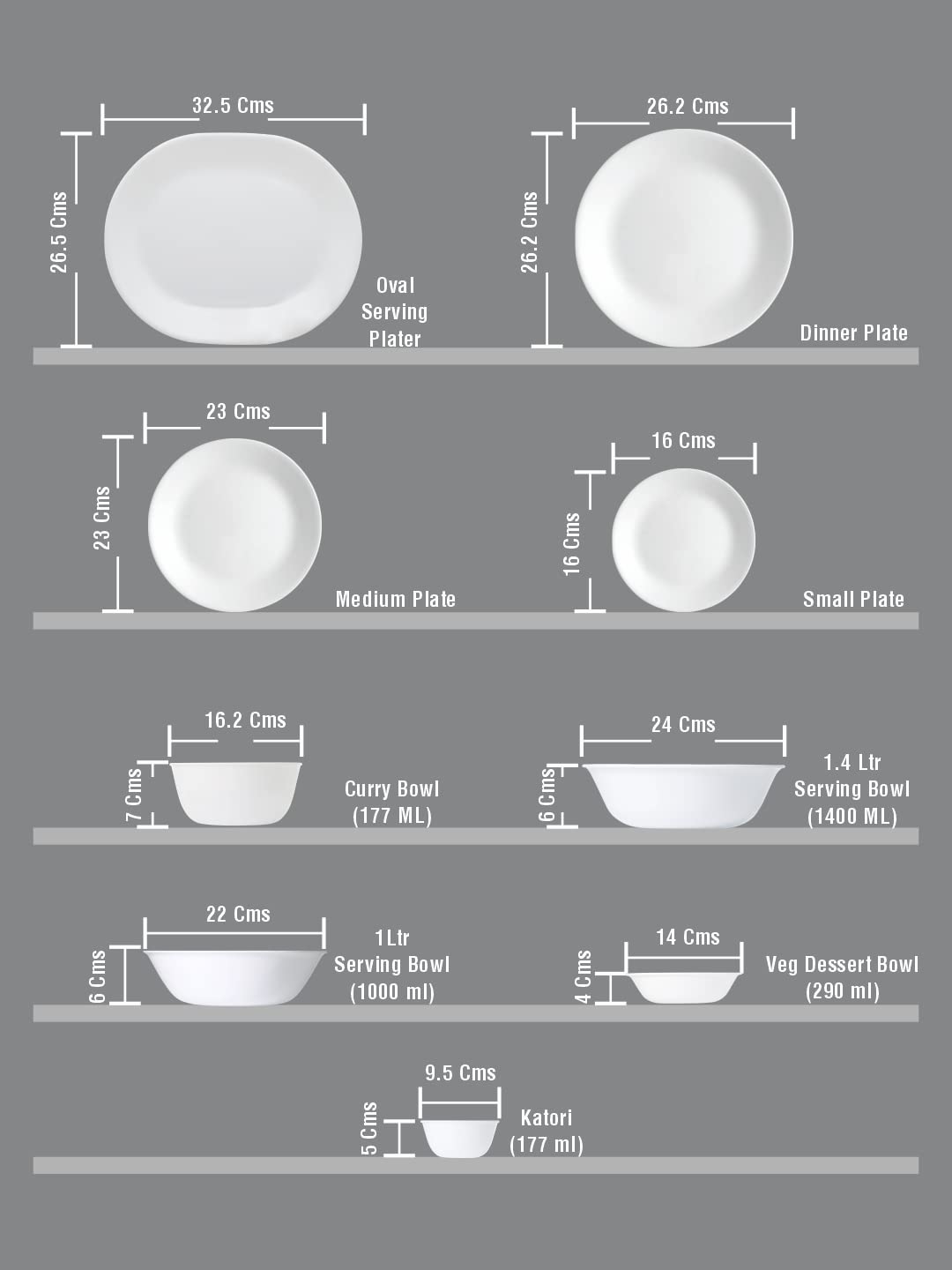 CORELLE Provincial Blue Glass Small Plate 17 cm, Lightweight & Durable, Made of Vitrelle Glass, Microwave & Dishwasher Safe, Elegant Crockery for Dining & Gifting - Set of 6