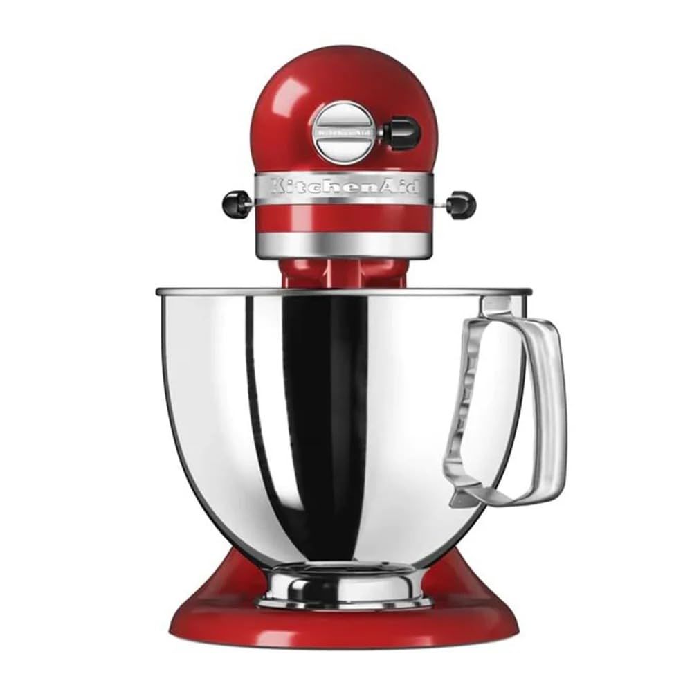 KitchenAid 4.8L Artisan Tilt-Head Stand Mixer – 300W, 10-Speed, Stainless Steel Bowl, Color: Candy Apple– 4.8L Capacity, Includes Flat Beater, Dough Hook, and Wire Whip