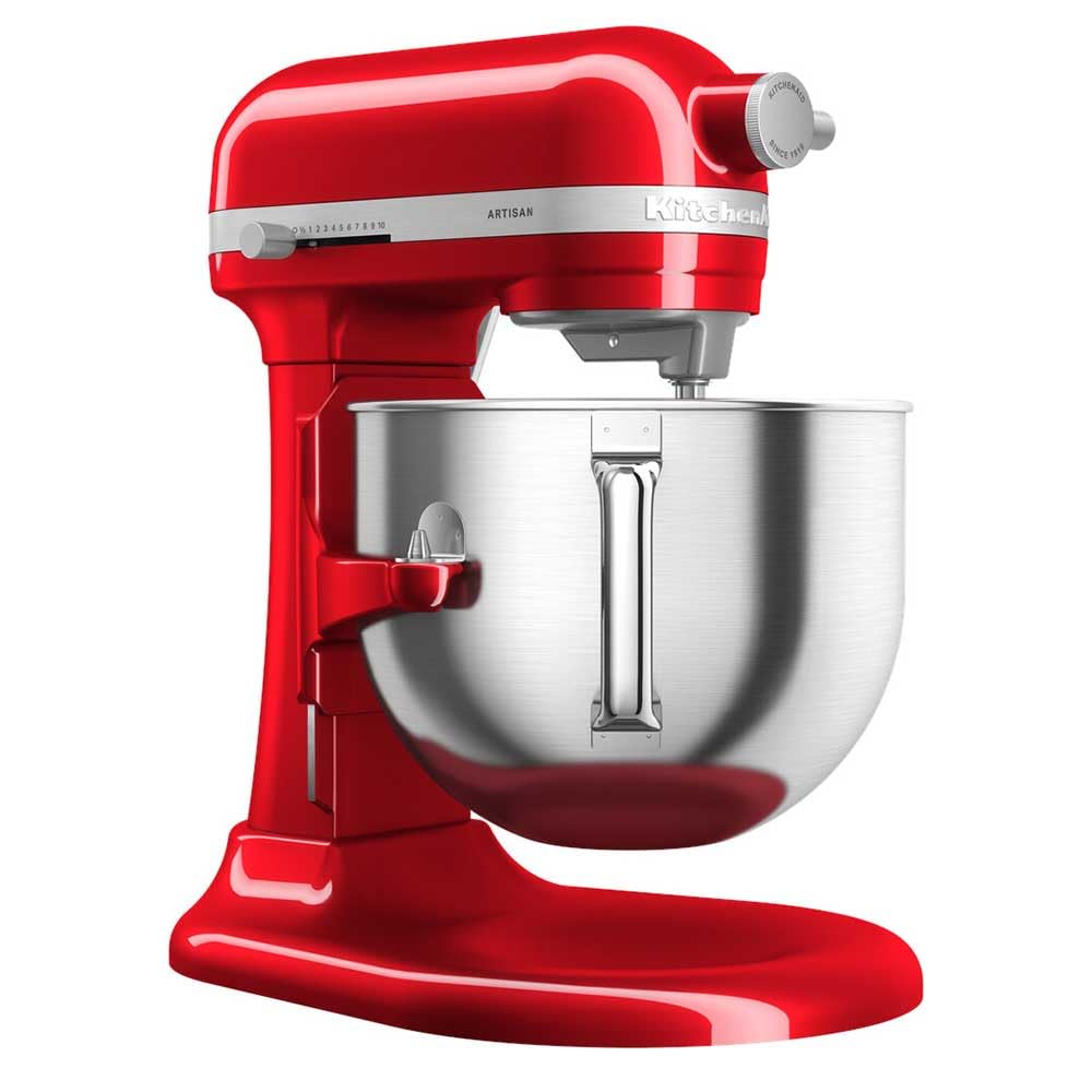 KitchenAid 6.6L Bowl-Lift Stand Mixer, Candy Apple Red – Stainless Steel Whisk, Flat Beater, Dough Hook, Double-Sided Flex Edge Beater & Pouring Shield