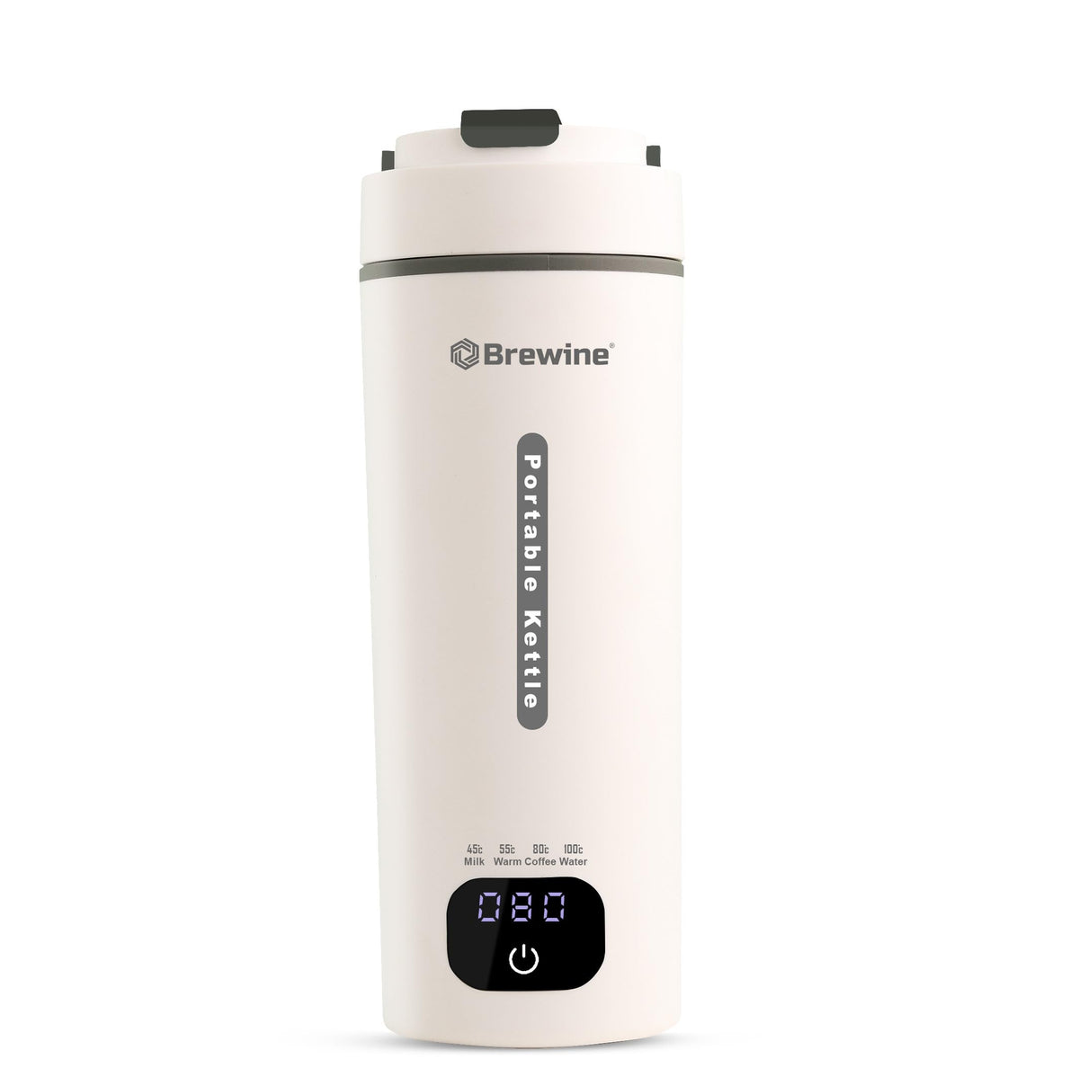 Brewine Portable Kettle,450ml,Grey, Multi-Temp-Setting,Auto Cut-Off, Digital Display,Touch Button,Wide Voltage Range220-230V Suitable for India,300 Watt