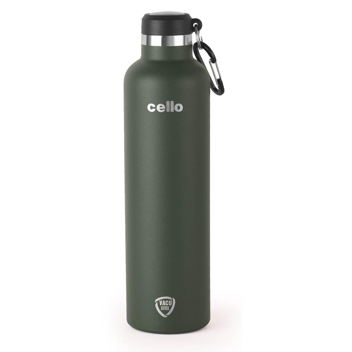 Cello Duro Hector Thermosteel Water Bottle 550 ml, Black | ISI Certified Stainless Steel, Double Walled Vacuum Insulated Flask | 24 Hrs Hot & Cold Thermos Water Bottle For Office, Gym, Travel, Gifting