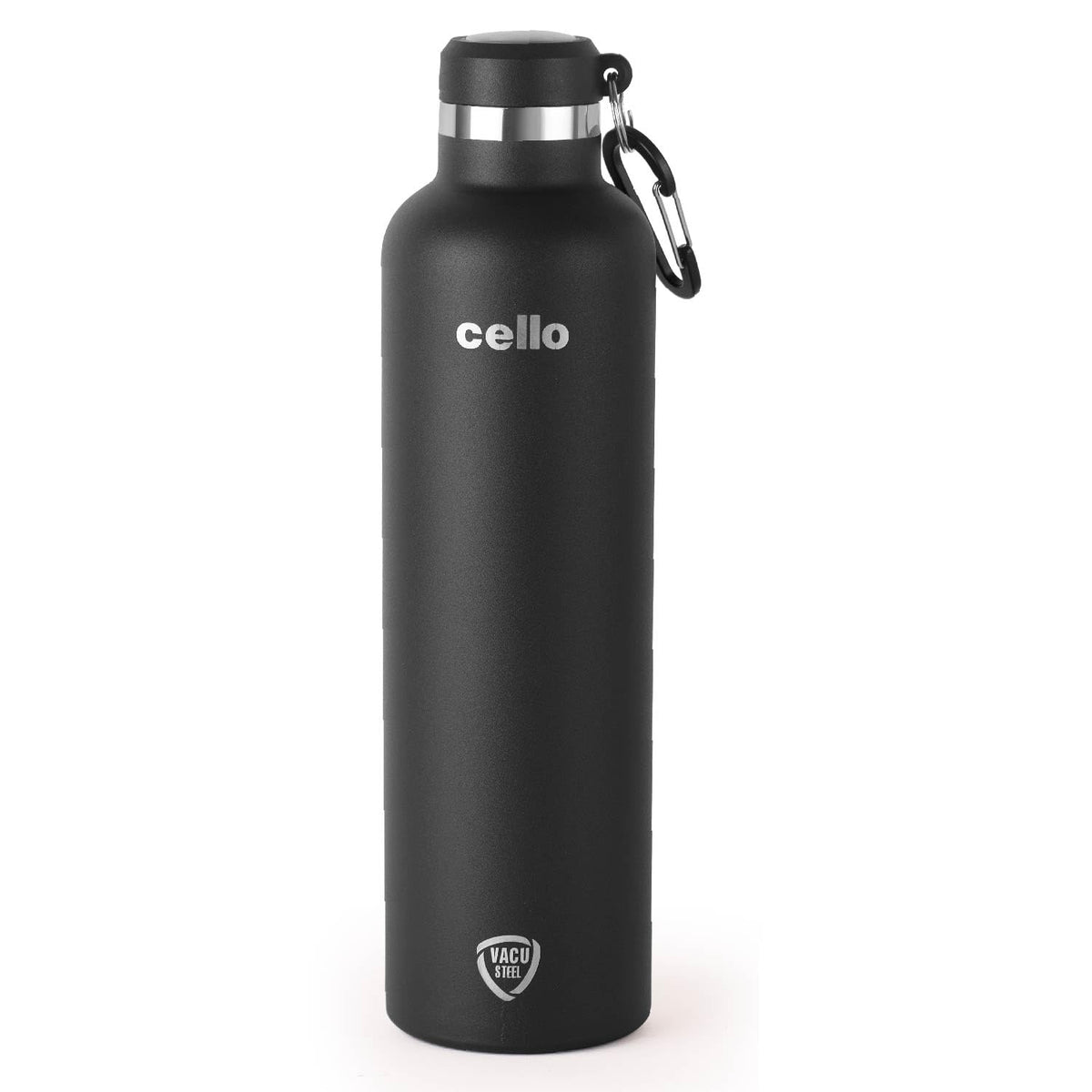 Cello Duro Hector Thermosteel Water Bottle 550 ml, Black | ISI Certified Stainless Steel, Double Walled Vacuum Insulated Flask | 24 Hrs Hot & Cold Thermos Water Bottle For Office, Gym, Travel, Gifting