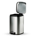 TRAMONTINA 20 Litre Stainless Steel Step Dustbin | Fingerprint-Resistant Finish | Soft-Close Lid | Removable Inner Bucket | Square Trash Can for Home, Office & Hospitality