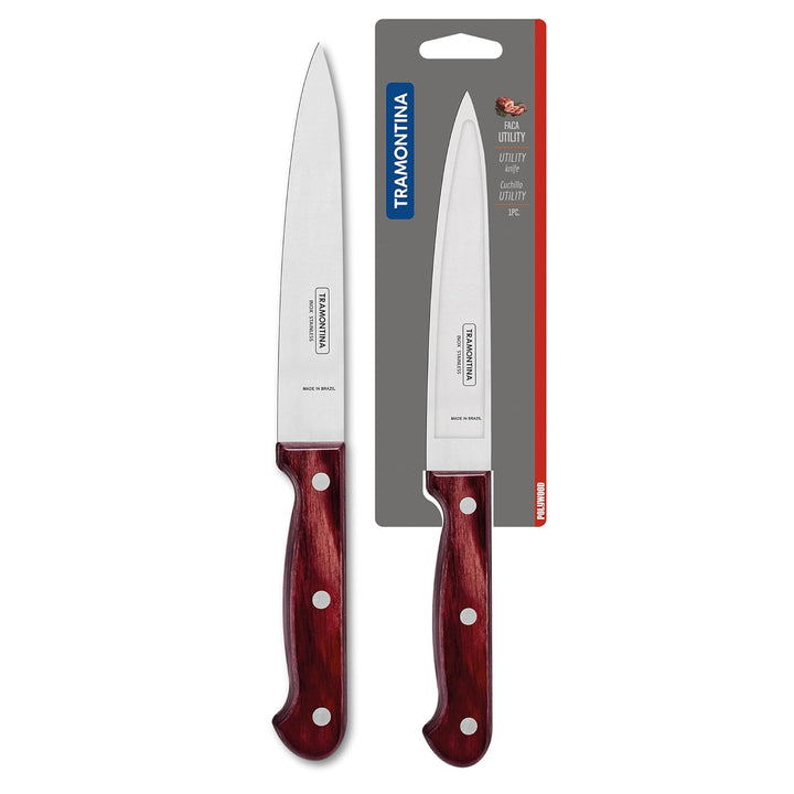 Tramontina Polywood Utility Knife 6"-Brown - Mahavir World