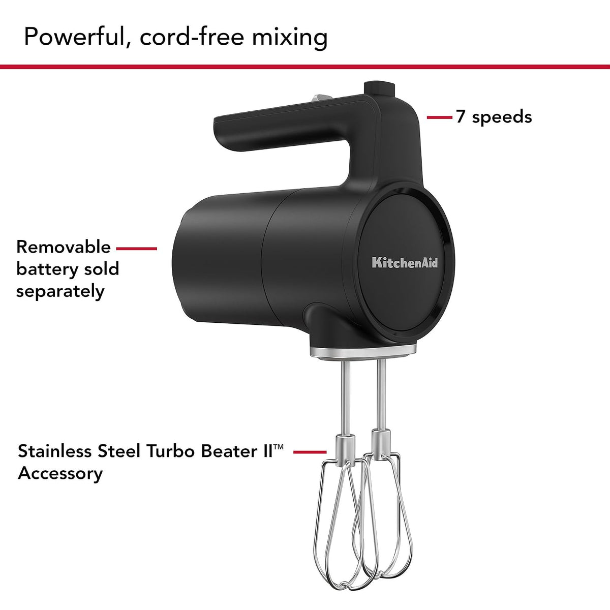 KitchenAid Go™ Cordless Hand Mixer - battery sold separately, KHMR700
