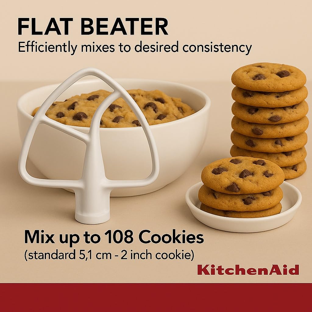 KitchenAid 4.8L Artisan Tilt-Head Stand Mixer – 300W, 10-Speed, Stainless Steel Bowl, Color: Candy Apple– 4.8L Capacity, Includes Flat Beater, Dough Hook, and Wire Whip