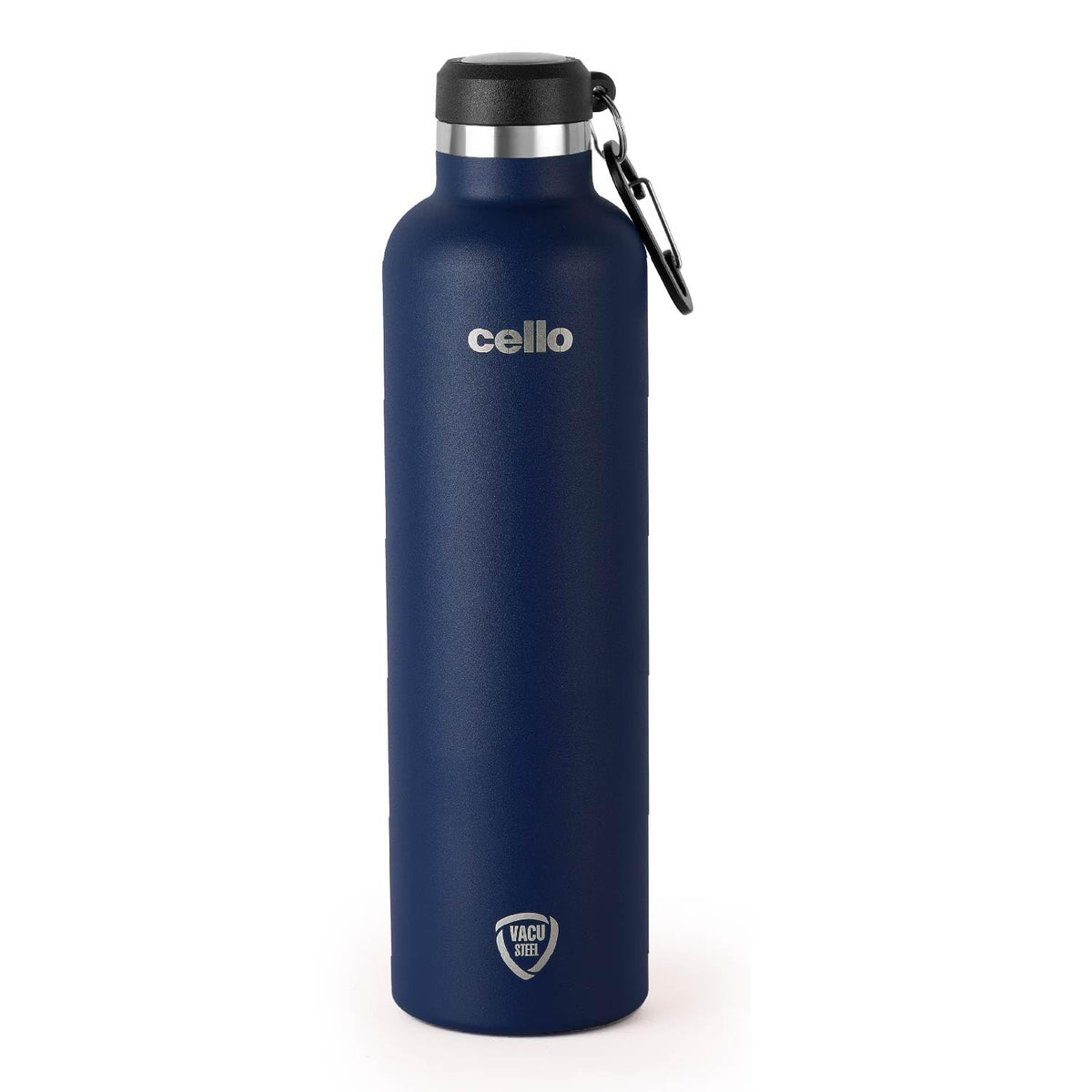 Cello Duro Hector Thermosteel Water Bottle 550 ml, Black | ISI Certified Stainless Steel, Double Walled Vacuum Insulated Flask | 24 Hrs Hot & Cold Thermos Water Bottle For Office, Gym, Travel, Gifting