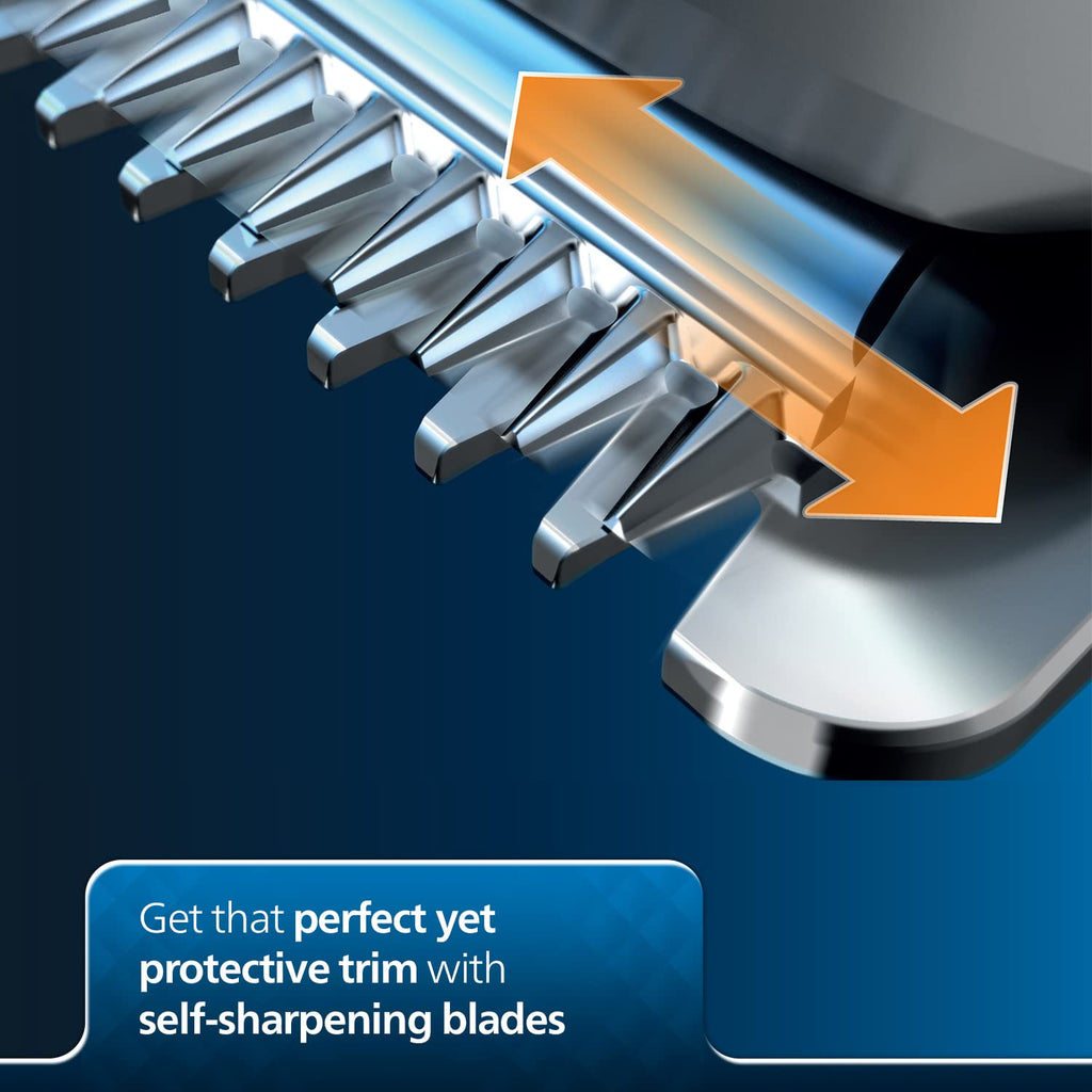 Philips India's No.1 Men's Trimmer* | Skin Safe Beard Trimmer for Men | Durapower tech | Self Sharpening Blades | Skin Protect Comb | 30 min runtime USB charging | No oil needed | 2yr warranty |BT1232