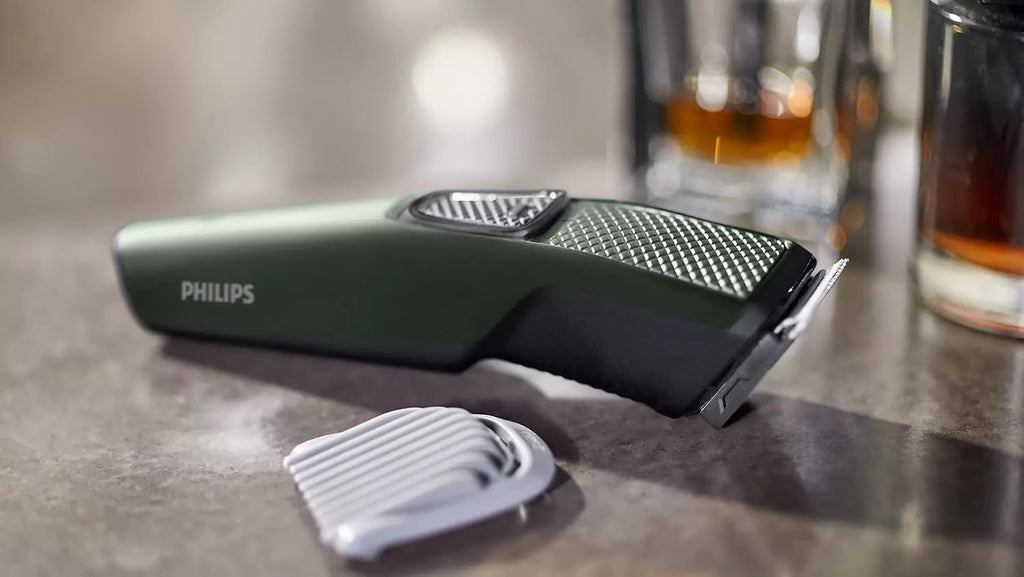 Philips Corded Electric BT1230/15 Skin-friendly Beard trimmer for Men, Dura Power Technology, Cordless Rechargeable with USB Charging, Charging indicator, Travel lock