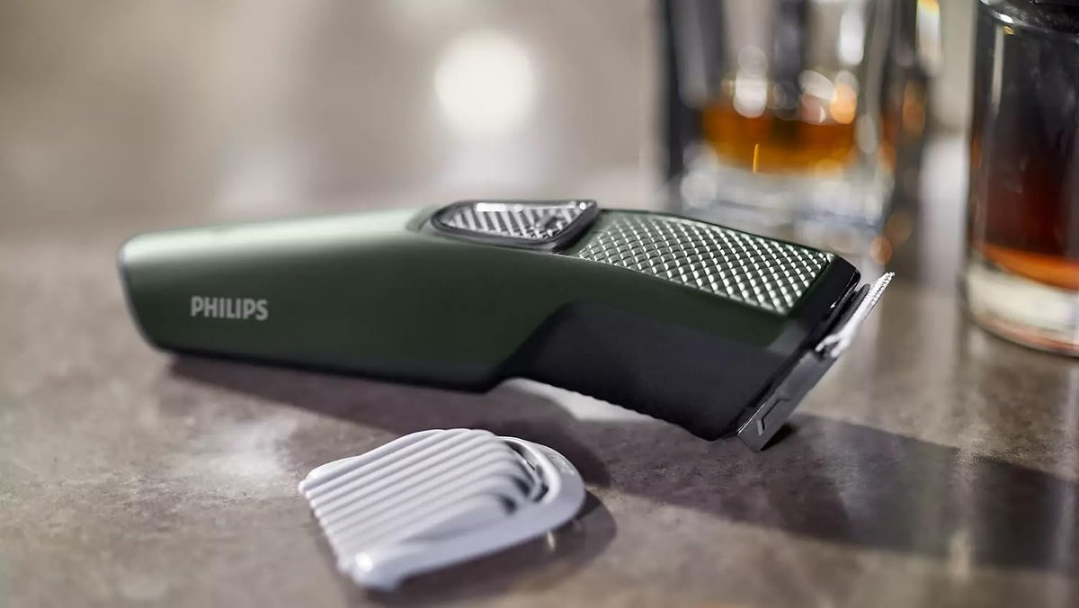 Philips Corded Electric BT1230/15 Skin-friendly Beard trimmer for Men, Dura Power Technology, Cordless Rechargeable with USB Charging, Charging indicator, Travel lock