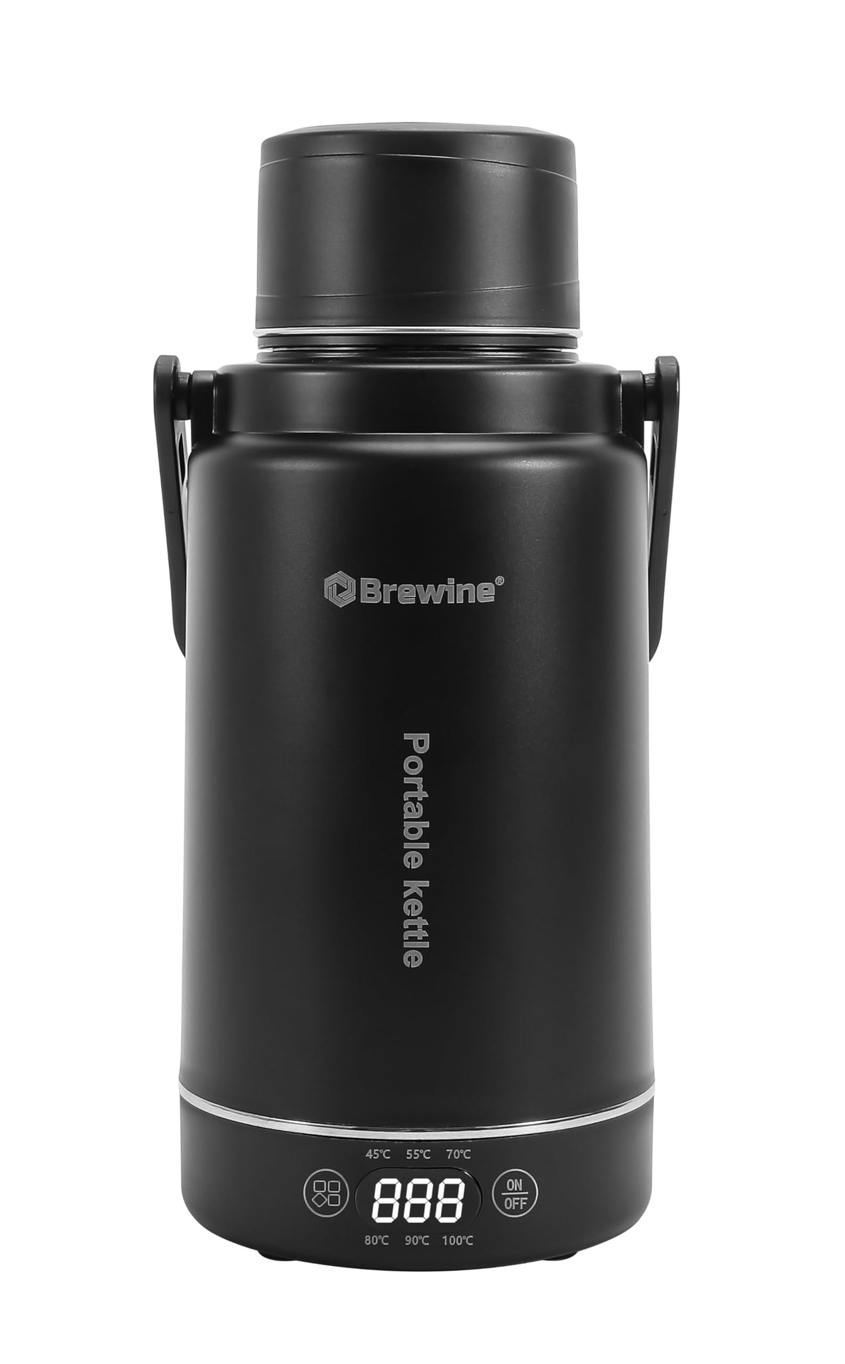 Brewine Portable Kettle,450ml,Grey, Multi-Temp-Setting,Auto Cut-Off, Digital Display,Touch Button,Wide Voltage Range220-230V Suitable for India,300 Watt