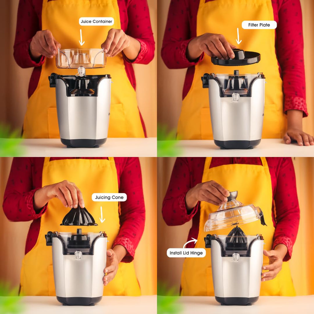 BREWINE CitrusMatic Pro – Fully Automatic Citrus Juicer | 50W Powerful Motor | One-Touch Electric Juicer for Oranges, Lemons & More | Easy to Clean & Compact Design