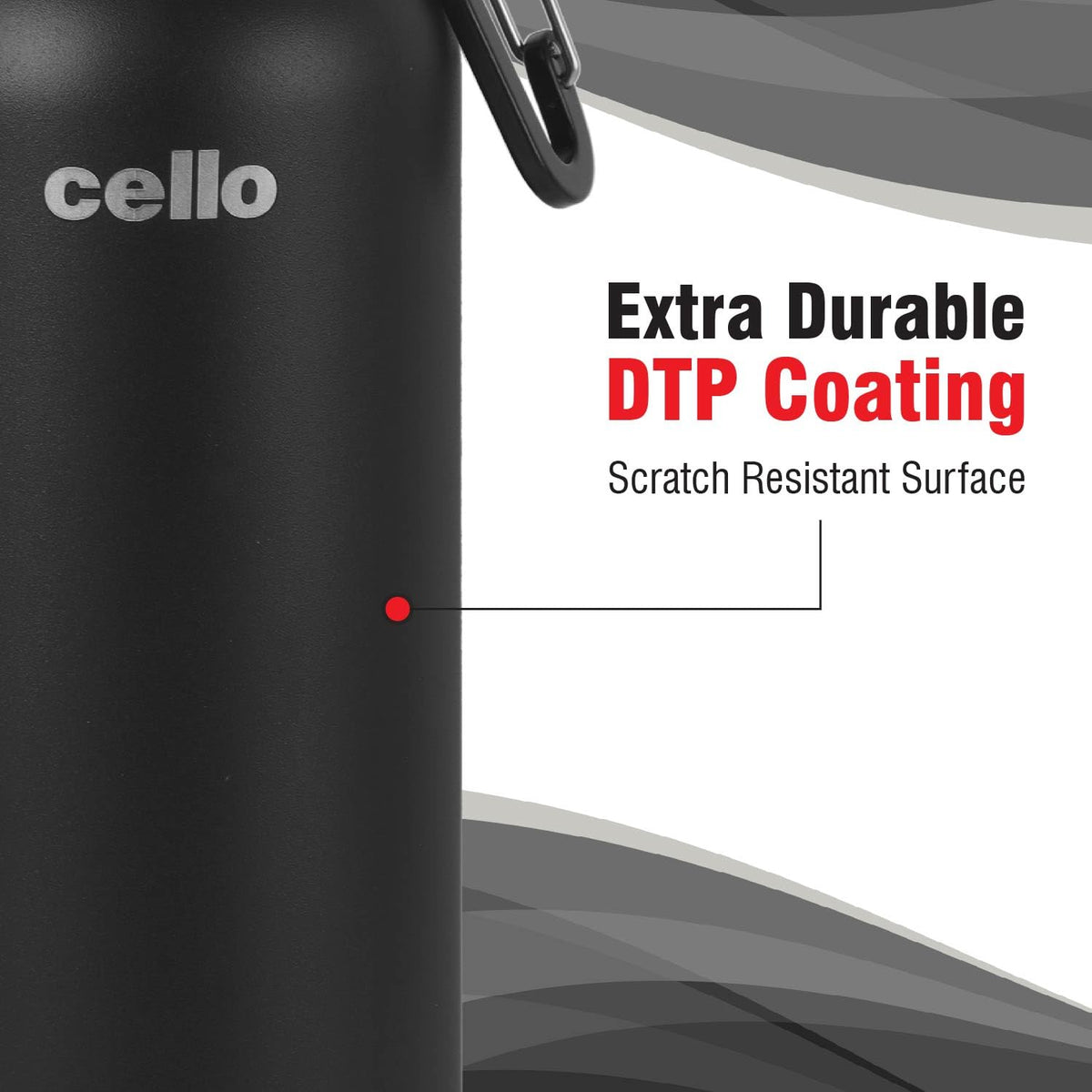 Cello Duro Hector Thermosteel Water Bottle 550 ml, Black | ISI Certified Stainless Steel, Double Walled Vacuum Insulated Flask | 24 Hrs Hot & Cold Thermos Water Bottle For Office, Gym, Travel, Gifting
