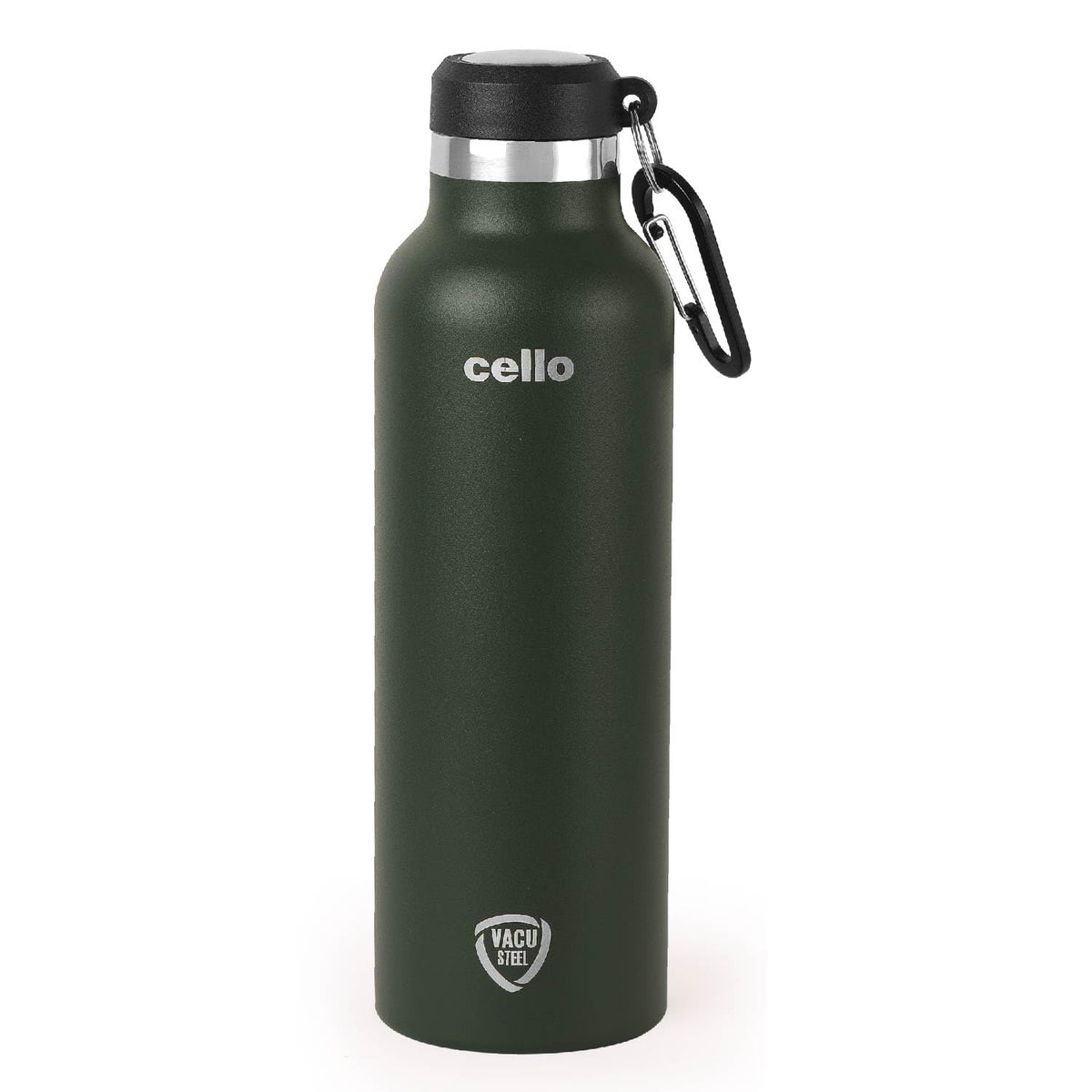 Cello Duro Hector Thermosteel Water Bottle 550 ml, Black | ISI Certified Stainless Steel, Double Walled Vacuum Insulated Flask | 24 Hrs Hot & Cold Thermos Water Bottle For Office, Gym, Travel, Gifting