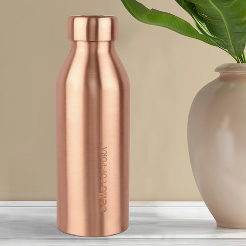 Cello Cop- Pura Moksha Copper Bottle, 750 ml, Copper, Medium (Model: CLO_MKSHA_CBTTLE_750ML, Pack of 1)