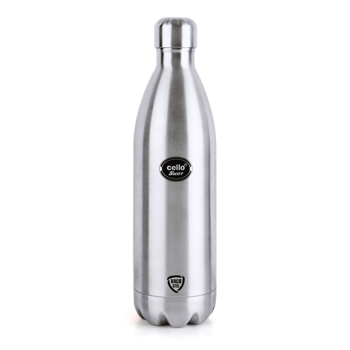 CELLO Swift Stainless Steel Hot and Cold Water Bottle 750 ml Silver | ISI Certified Spillproof Leakproof Double Wall Vacuum Insulated Thermos Flask Water Bottle for School Kids, Office Gym & Travel