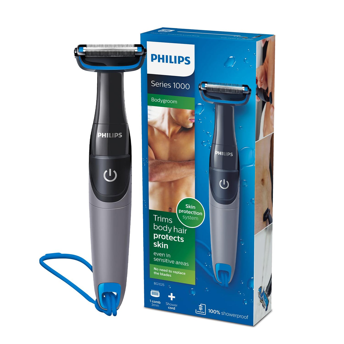 Philips Body & Balls Trimmer for Men Private Parts | Safe Intimate Grooming | Clinically Tested on Sensitive Skin | 100% Showerproof | 60min runtime | 5yrs* Warranty | India's #1 Men's Trimmer*|BG3470