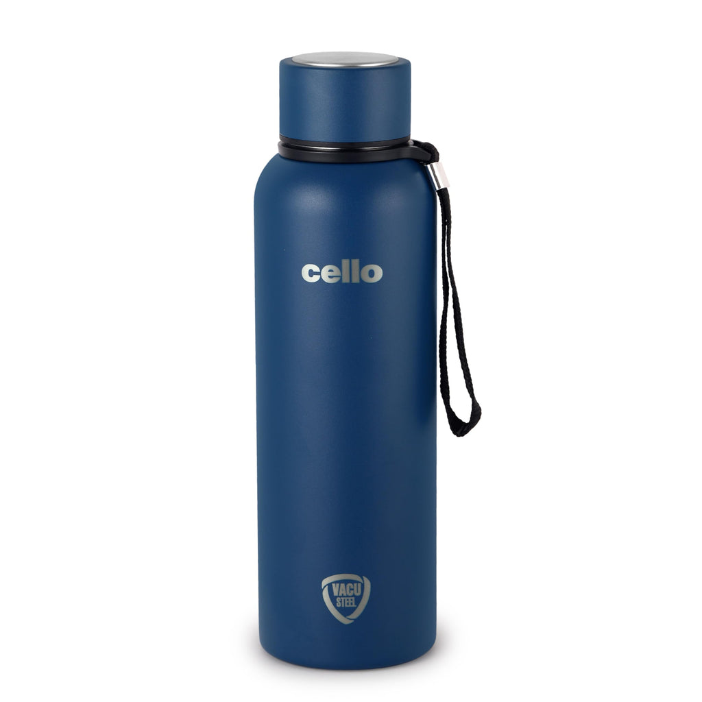 CELLO Duro Kent Stainless Steel Hot and Cold Water Bottle 900 ml Military Green | ISI Certified Spillproof Leakproof Double Wall Vacuum Insulated Thermos Flask Water Bottle for Home Office Gym Travel