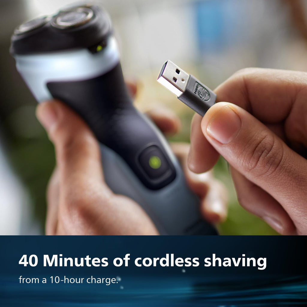 Philips World's No.1 Electric Shaver for Man|3D SkinProtect Flex Heads|Trimmer Pop-out|27 Self-Sharpening Blades|ComfortCut|100% Waterproof|45 Mins Runtime|2yr warranty|X3063/03