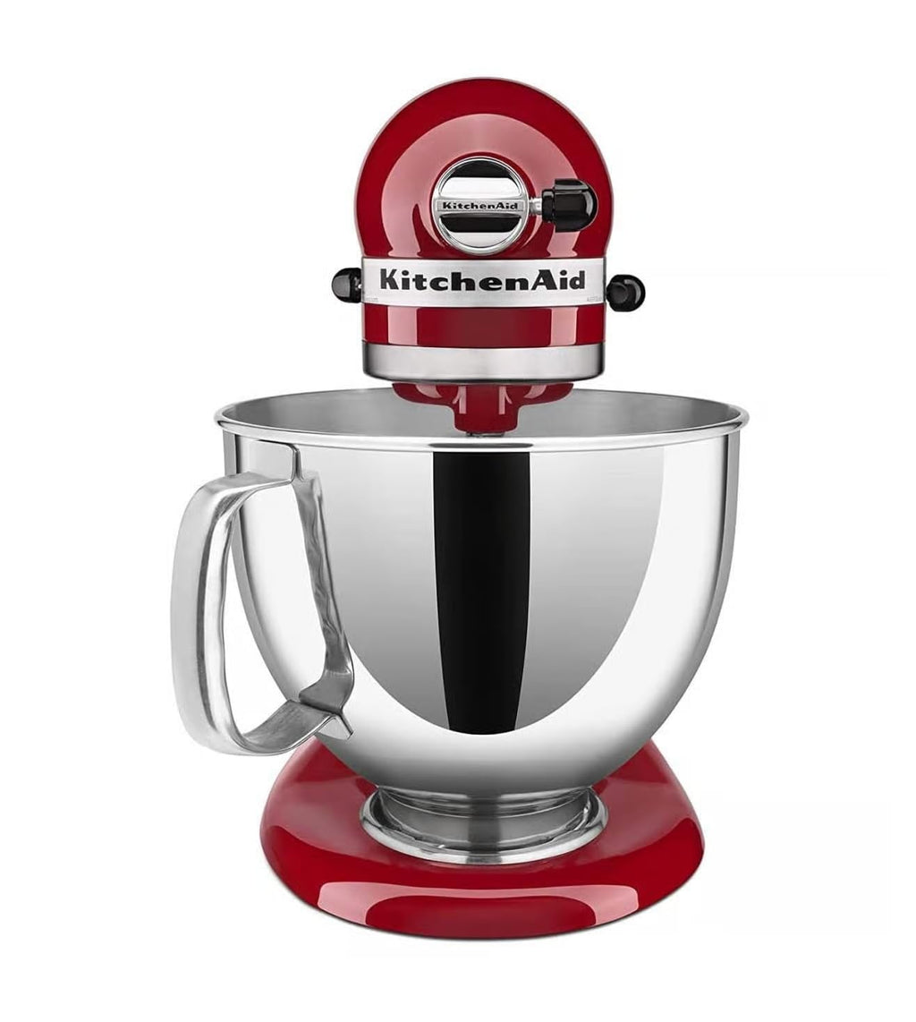 KitchenAid 4.8L Artisan Tilt-Head Stand Mixer – 300W, 10-Speed, Stainless Steel Bowl, Empire Red – 4.8L Capacity, Includes Flat Beater, Dough Hook, and Wire Whip