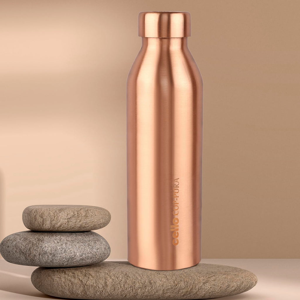 Cello Cop-Pura Moksha Copper Water Bottle, 1000ml, 1 Piece, Copper