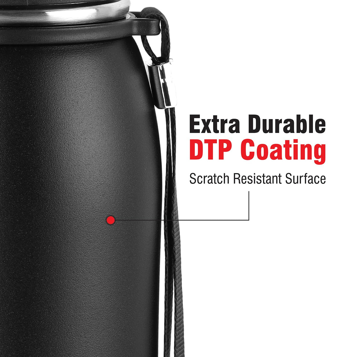 Cello Duro Ace Thermosteel Bottle 900ml, Black | ISI Certified Vacuum Insulated Double Walled Hot & Cold Flask Bottle with DTP Coated | Rust & Leak Proof Water Bottle for Office, College & Travel