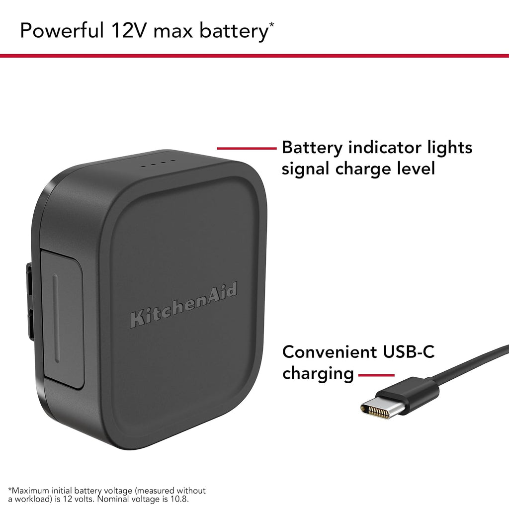 KitchenAid Go Cordless 12V MAX Lithium Ion Battery, KRB12