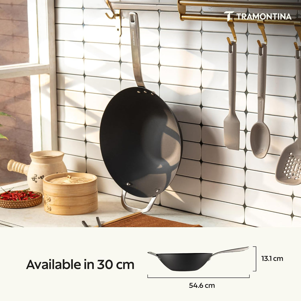 TRAMONTINA Heritage Iron Wok 30 cm 4 L | Black