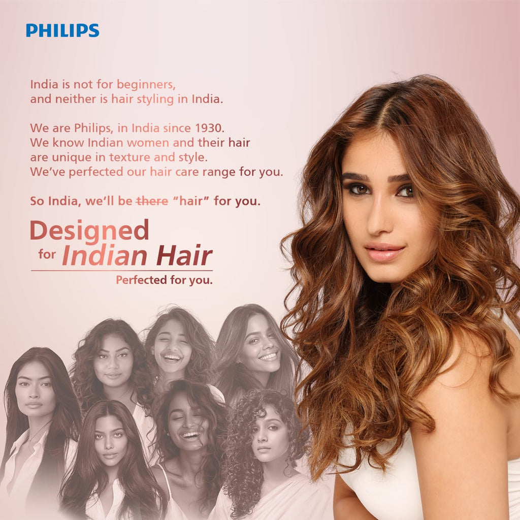 Philips India's No.1 Hair Styling Brand Hair Straightener, Minimized Heat Damage,SilkProtect Care, Titanium Ceramic Plates,Smooth Shiny Straight Hair, 2 Temperature Settings,For Indian Hair,BHS393