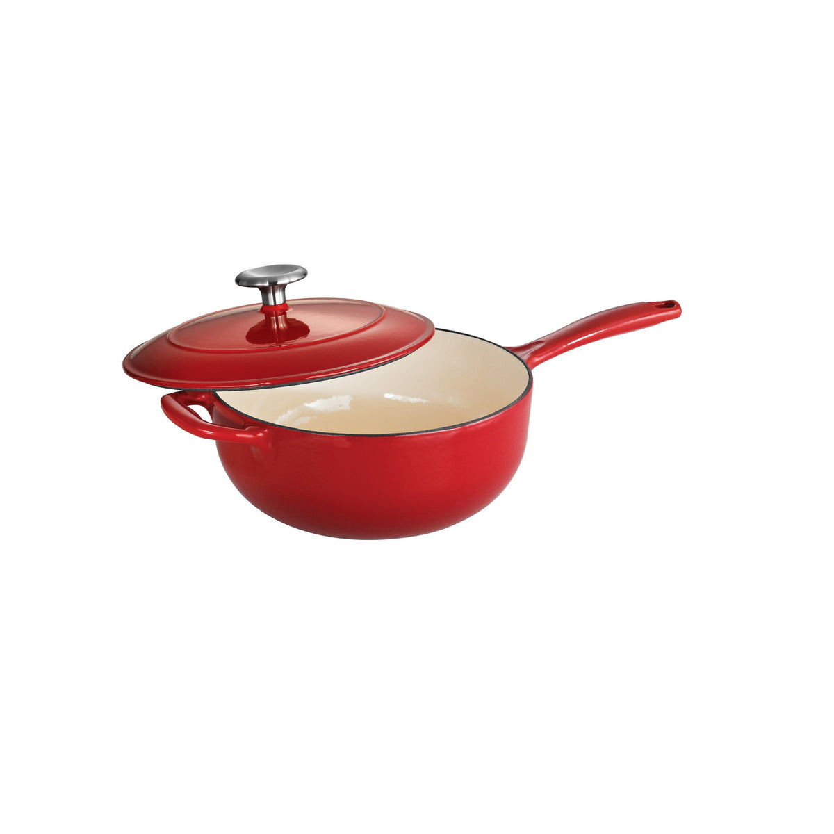 TRAMONTINA TITANEX 30cm / 6.8 L Pre-Seasoned Heritage Cast Iron Deep Kadai with Toughened Glass Lid | Snap-On Silicone Grips | Kadhai for Curry | Gas/Induction Cookware | Life-Time Warranty
