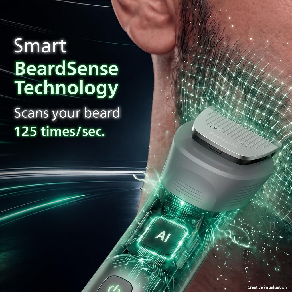 Philips India's No.1 Men's Trimmer* | Effortless styling | BeardSense Technology | All-in-One Grooming Kit- Face, Head, Body | 120min runtime | IPX7 Waterproof | 5yr warranty* | MG5932