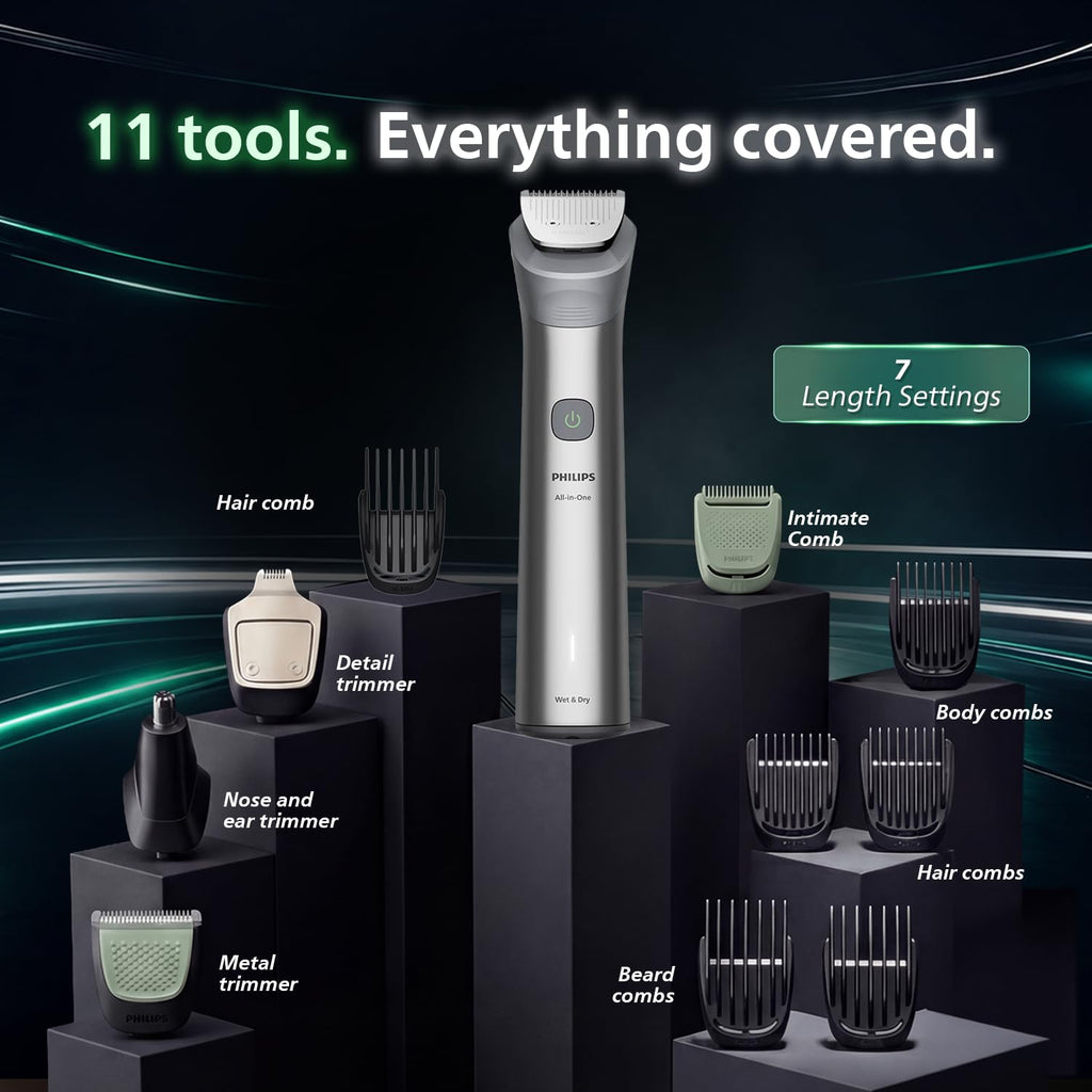 Philips India's No.1 Men's Trimmer* | Effortless styling | BeardSense Technology | All-in-One Grooming Kit- Face, Head, Body | 120min runtime | IPX7 Waterproof | 5yr warranty* | MG5932