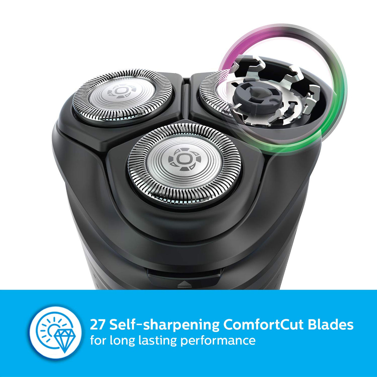 Philips Cordless Electric Shaver, 3D Pivot & Flex Heads, 27 Comfort Cut Blades, Up to 40 Min of Shaving, S1121/45