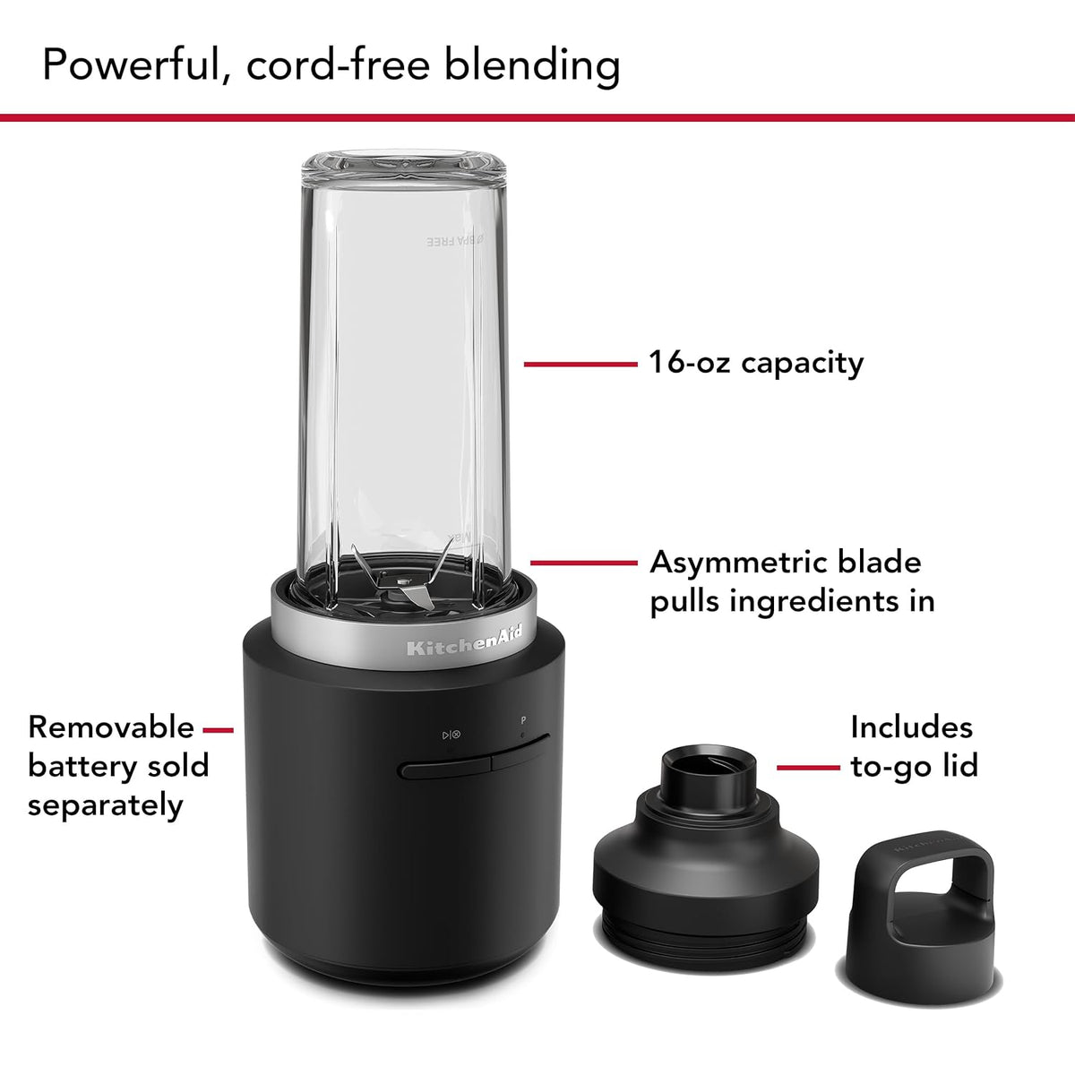 KitchenAid Go Cordless Personal Blender - battery sold separately, KSBR200