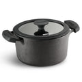 Tramontina TITANEX 20cm / 3.1L Pre-Seasoned Heritage Cast Iron Casserole with Toughened Glass Lid | Gas/Induction Compatible Biryani Pot | Stock Pot with Snap-On Silicone Grips | Life-Time Warranty