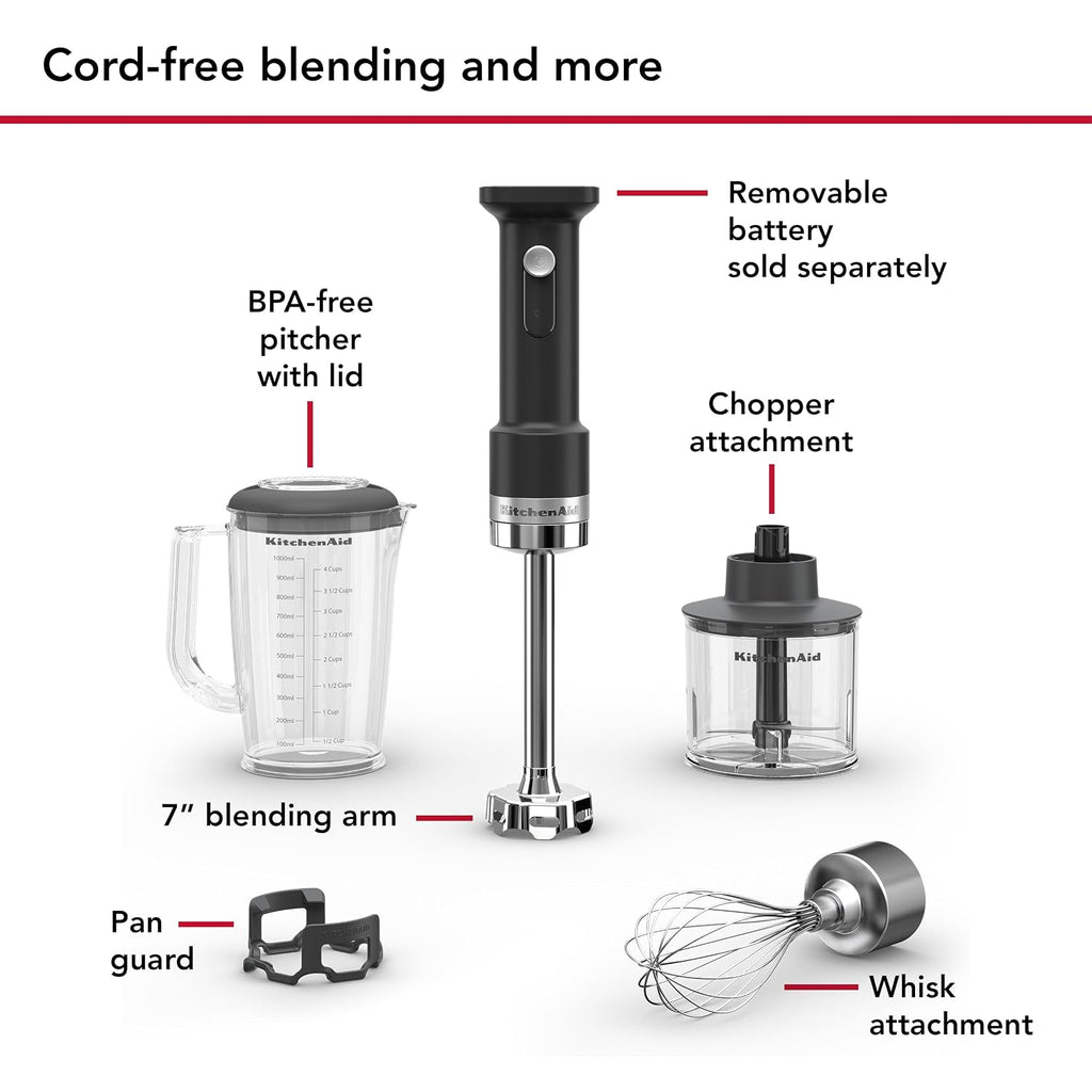 KitchenAid Go Cordless Hand Blender w/Accessories, battery sold separately