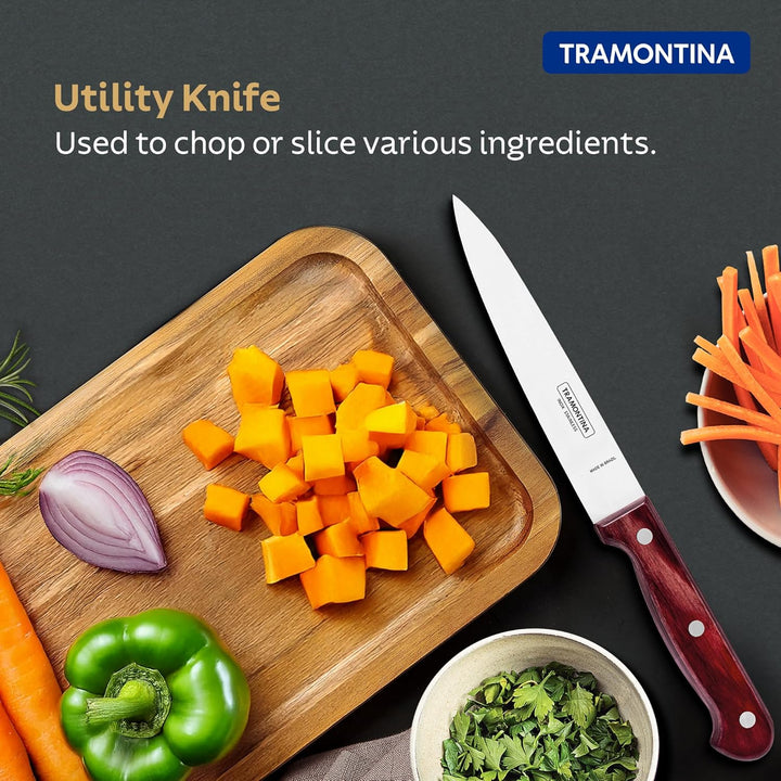 Tramontina Polywood Utility Knife 6"-Brown - Mahavir World