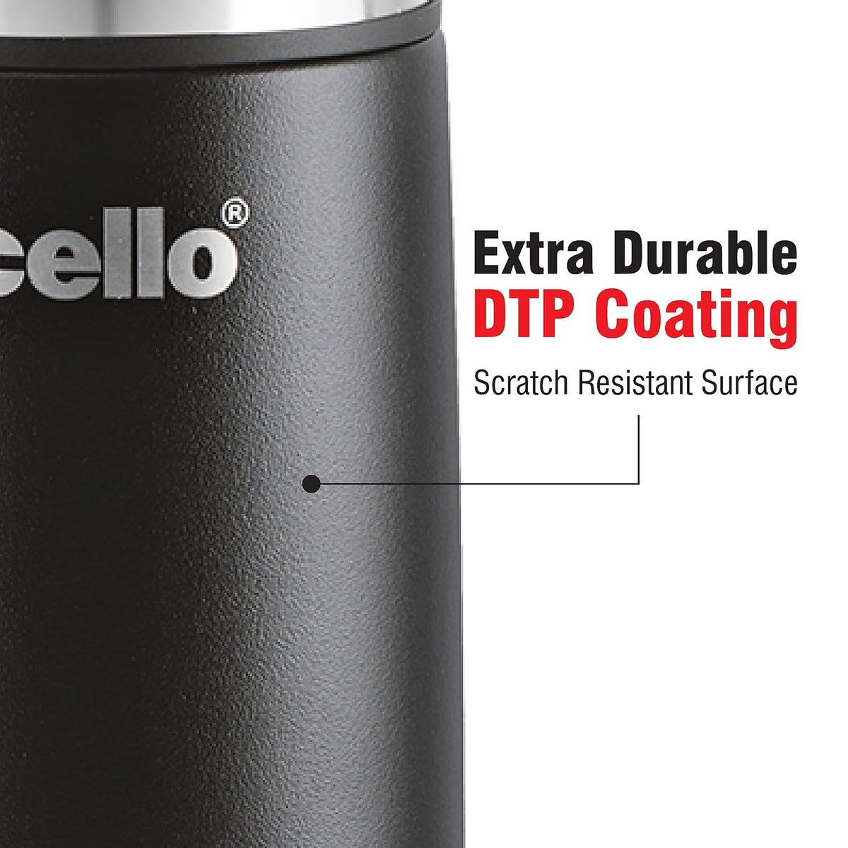CELLO Duro Flip Stainless Steel Hot & Cold Flip Lid Flask with Jacket 1000 ml Black | Double Wall Vacuum Insulated Rust & Scratch Resistant Leakproof Thermosteel Flask Water Bottle For Office & Travel