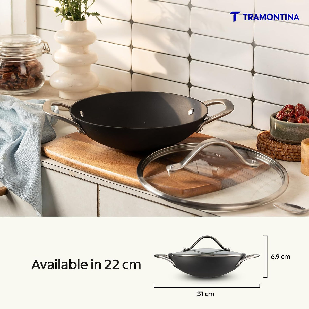 TRAMONTINA Heritage Iron Appachetty 22 cm 1.4 L | Black