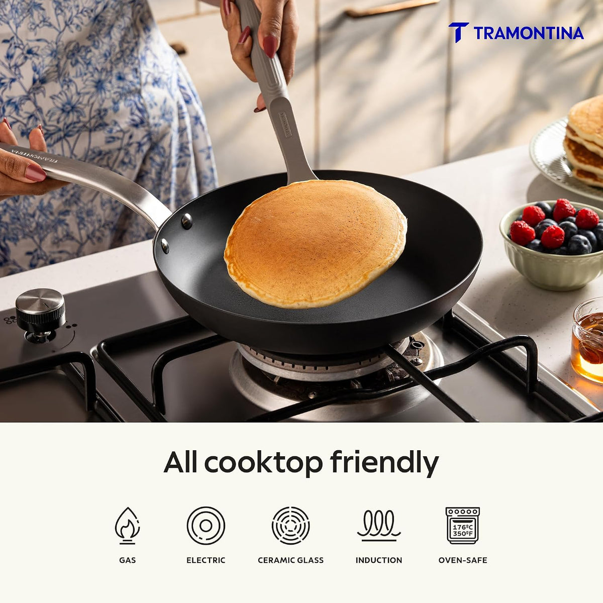 TRAMONTINA Heritage Iron Fry Pan 24 cm | Black