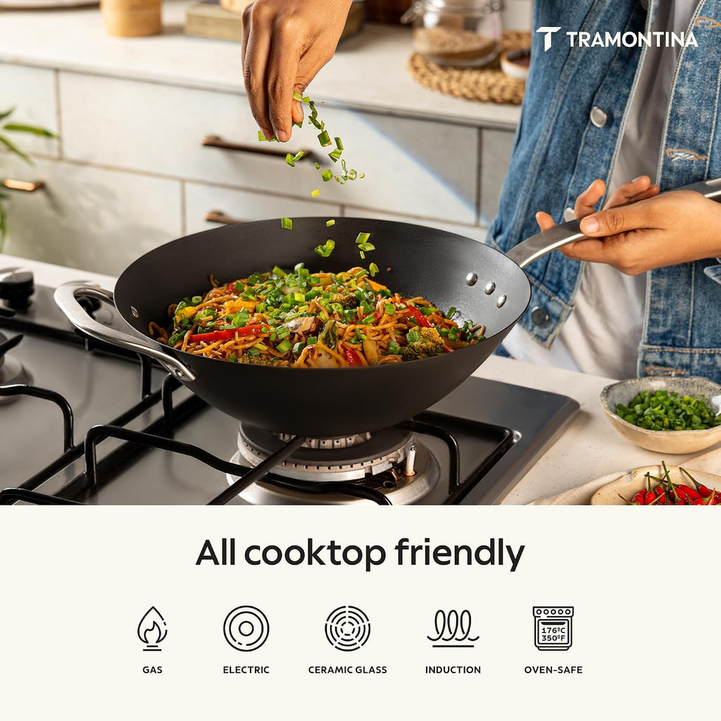 TRAMONTINA Heritage Iron Wok 30 cm 4 L | Black