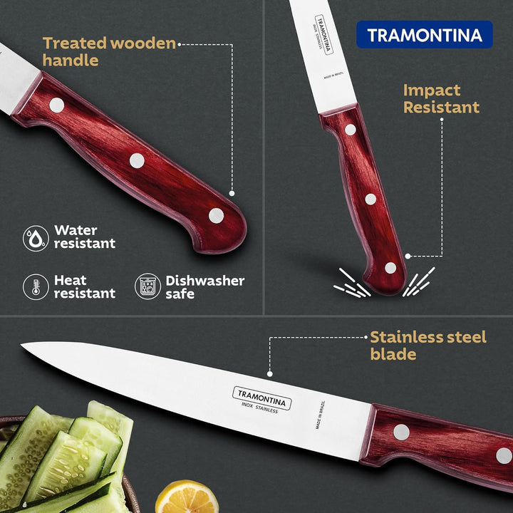Tramontina Polywood Utility Knife 6"-Brown - Mahavir World