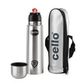 Cello Flipstyle Thermosteel Water Bottle with Jacket 750ml, Silver | 24 Hours Hot and Cold | Double Walled | Vacuum Insulated Flip Lid Flask Bottle | Perfect for Water, Tea, Coffee & Cold Beverages
